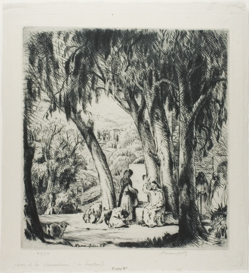 Jesus and the Samaritan Woman, lengthwise