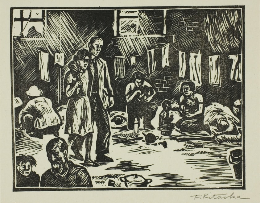 Refugees at a Camp (Shuyosho no hitobito), from the series "Journey to the Homeland (Sokoku e no tabi)"