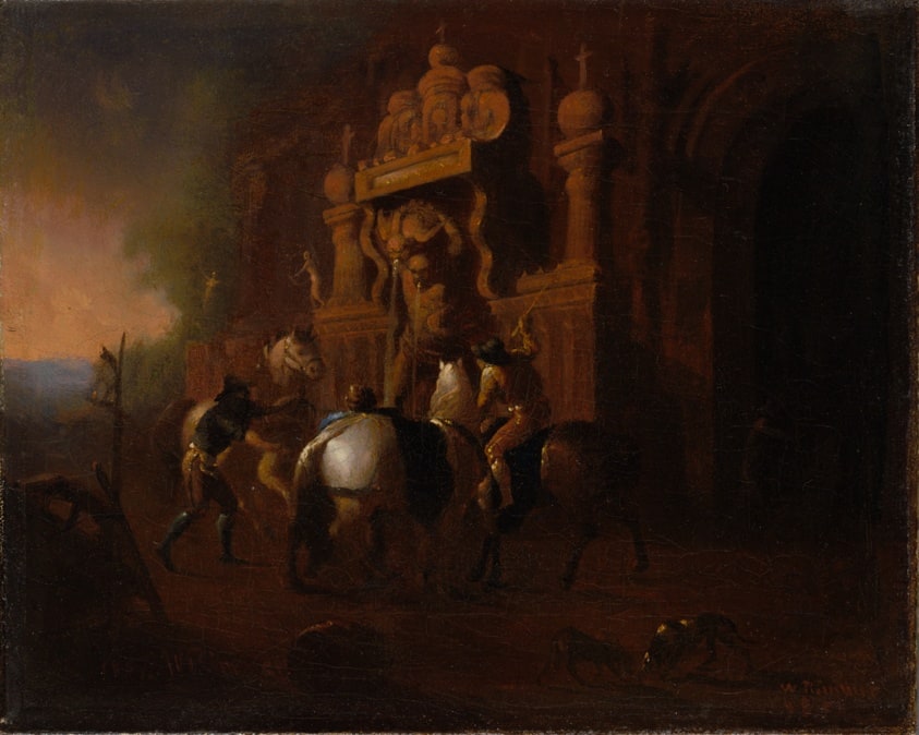 Horses at a Fountain