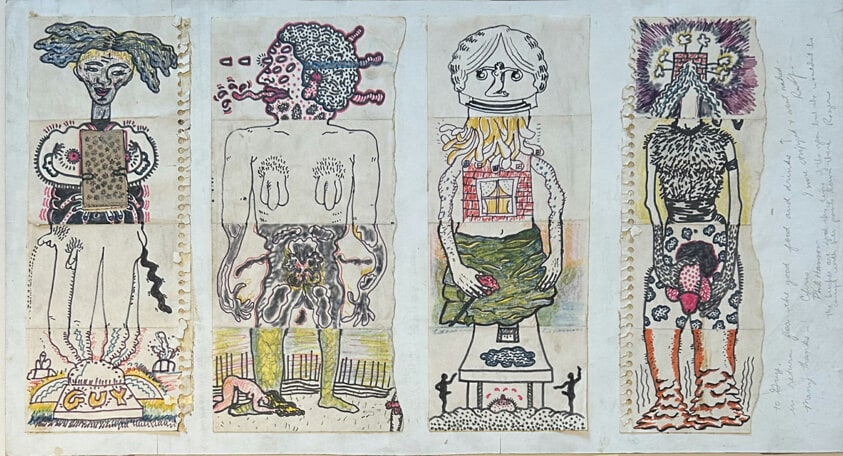 Untitled (exquisite corpse birthday card for Guy Meiss)