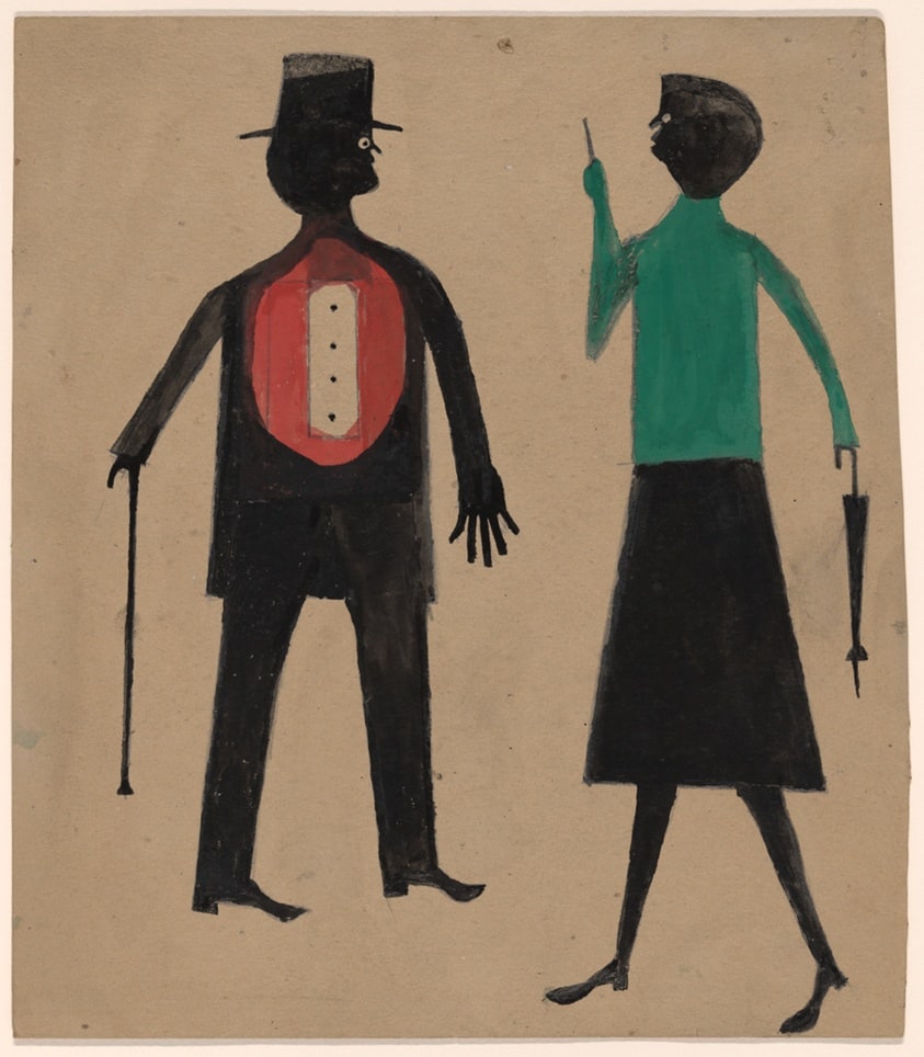 Untitled (Two Figures, Female Figure Pointing)