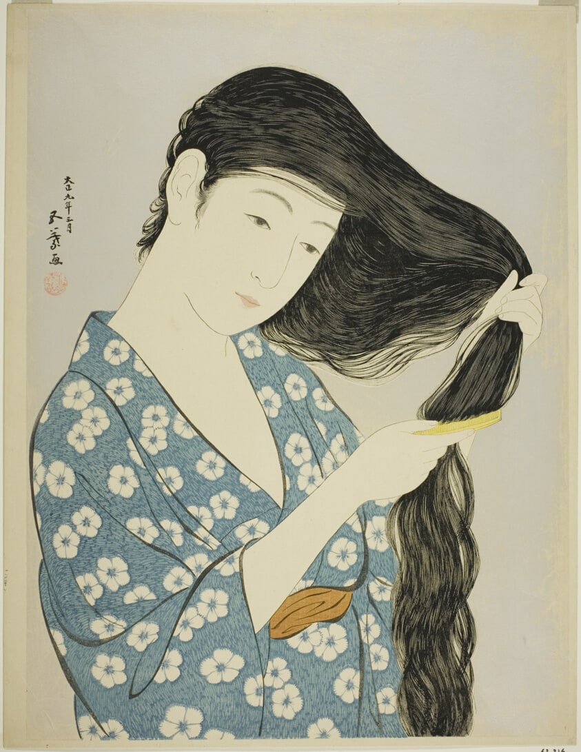 Woman Combing Her Hair (Portrait of Kodaira Tomi)