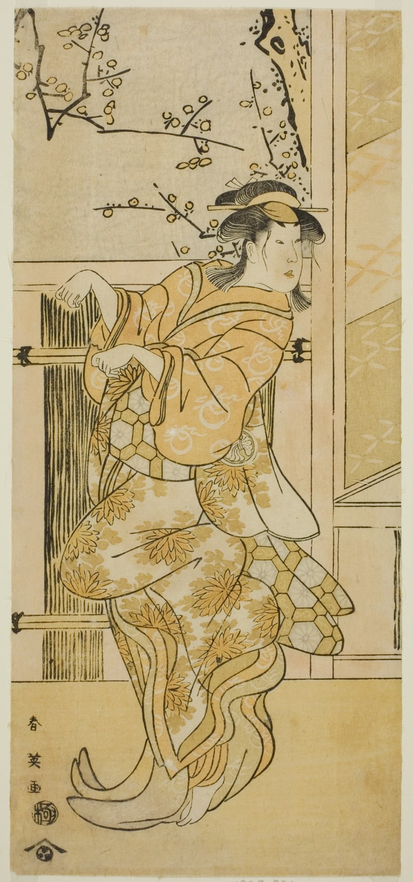 The Actor Segawa Kikunojo III as Kojoro-gitsune (Female Fox) Disguised as Omiki in the Play Komachi-mura Shibai no Shogatsu, Performed at the Nakamura Theater in the Eleventh Month, 1789