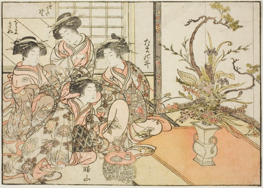 Courtesans of Yotsumaya, from the book "Mirror of Beautiful Women of the Pleasure Quarters (Seiro bijin awase sugata kagami)," vol. 2