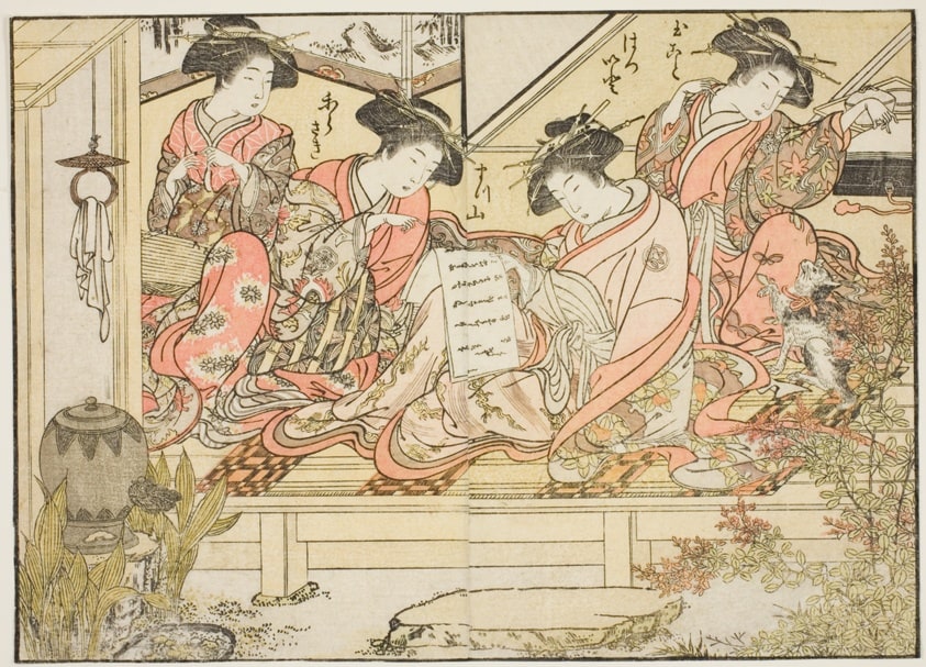 Courtesans of Matsubaya, from the book "Mirror of Beautiful Women of the Pleasure Quarters (Seiro bijin awase sugata kagami)," vol. 2