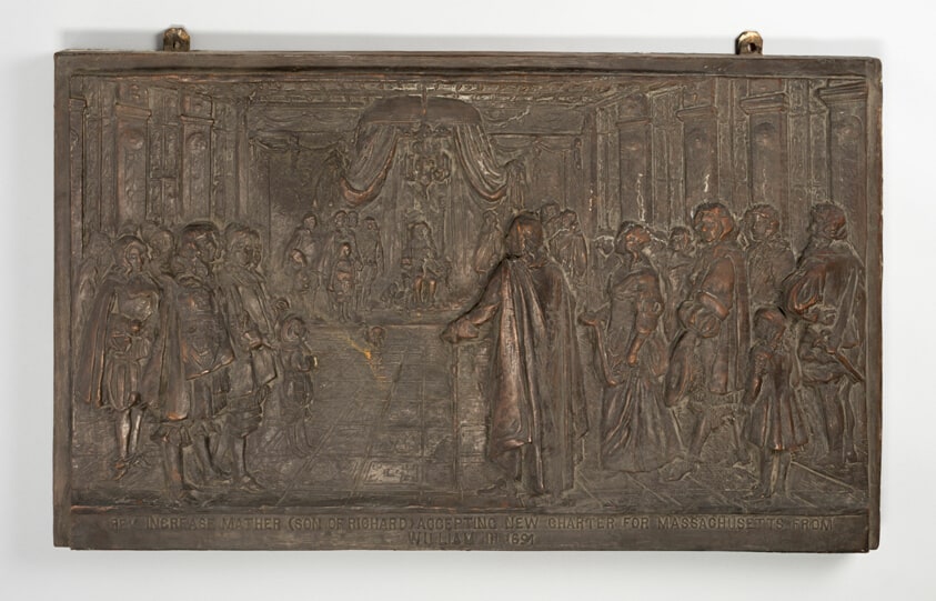 Rev. Increase Mather (Son of Richard) Accepting New Charter for Massachusetts from William III, 1691