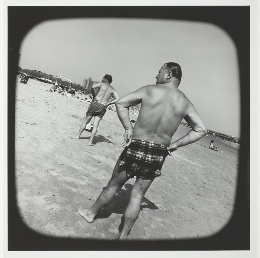 Untitled (Two-Middle Aged Men Standing with Hands at Waist and Backs to Camera), from the series "Beach"