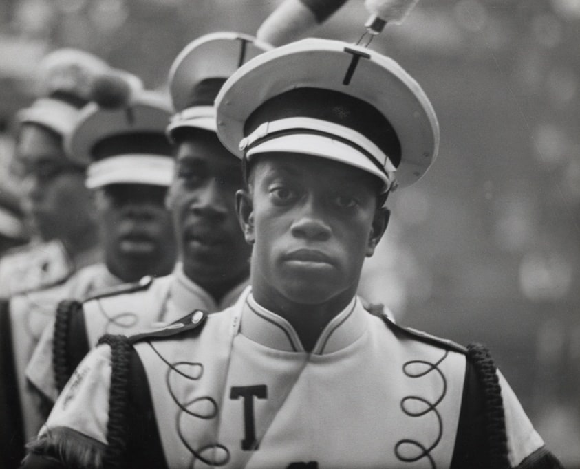 Black Man in Marching Uniform at Parade, St. Louis, Missouri