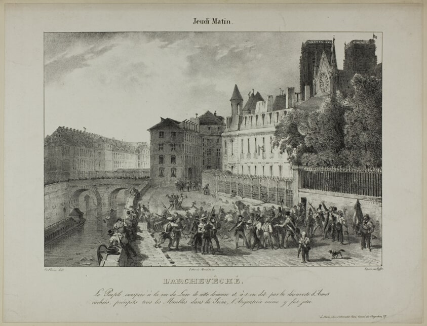 Thursday morning. The Archbishop's Palace. The People, Infuriated by the Luxury of this Residence...