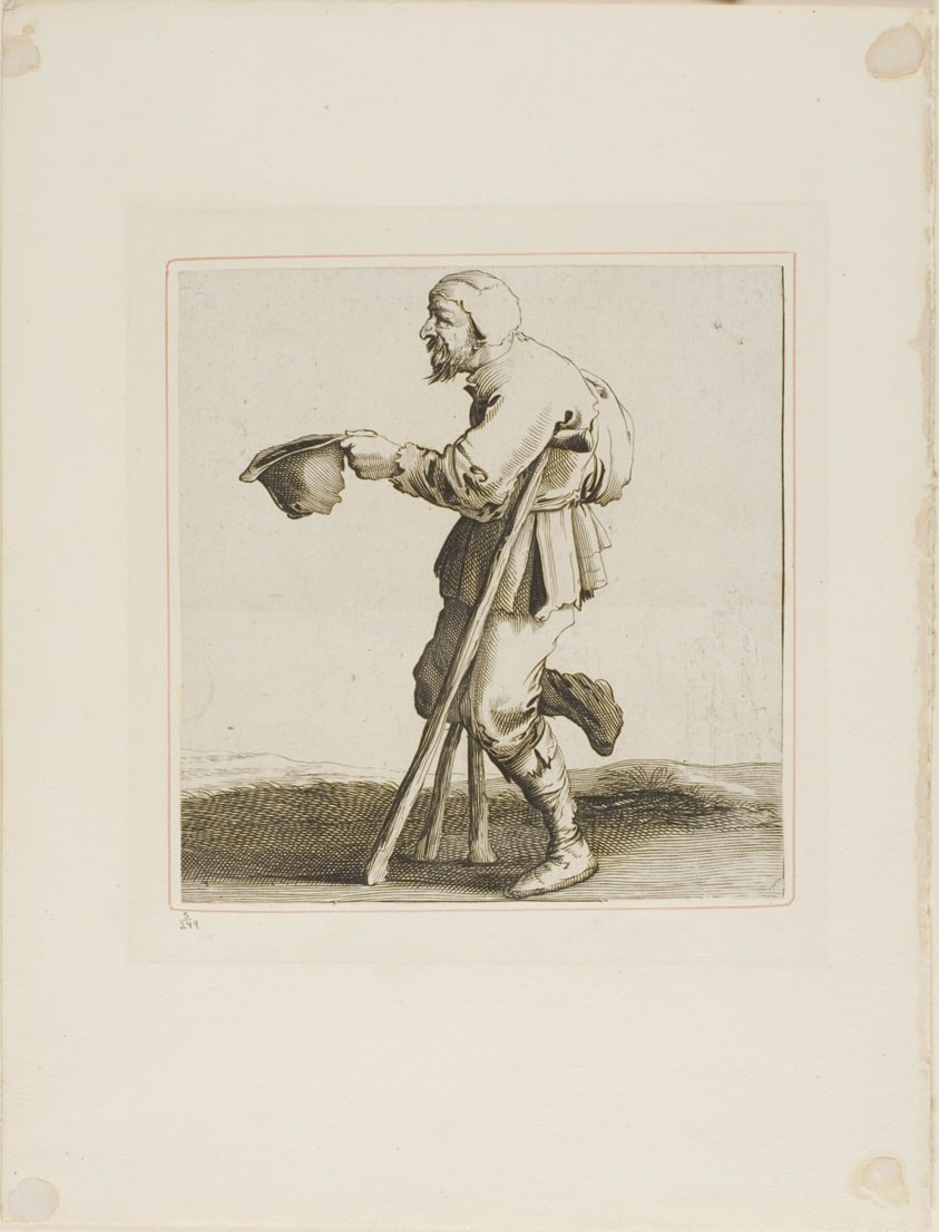 Lame Beggar Asking for Alms, from T is al verwart-gaern (It's already confusing)