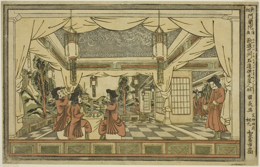 The Stone Temple and Statue of Zeus in Europe (Yoroppashu sekizo kyo mokudo jinkyo), from the series "Newly Published Dutch Perspective Pictures (Shinpan Oranda uki-e)"