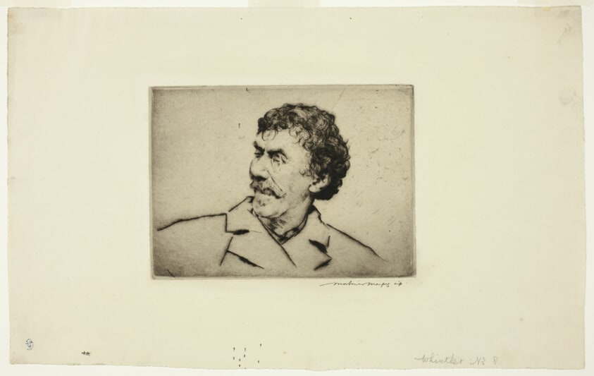 Whistler, Looking Right, Monocle Left Eye