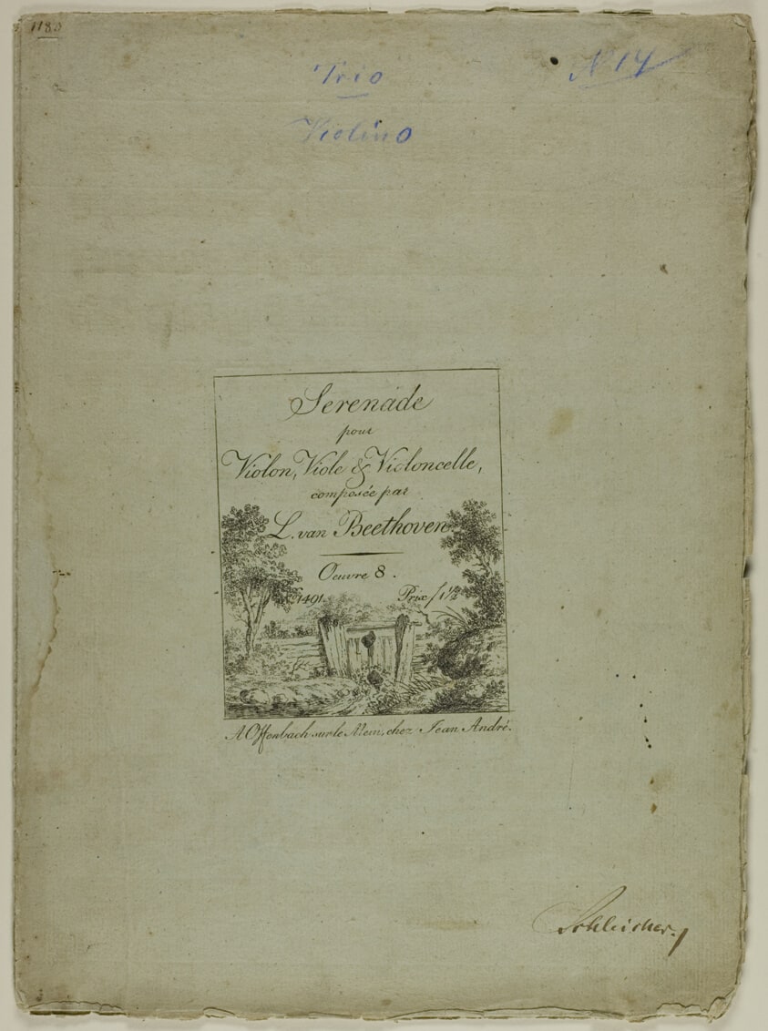 Serenade for Violin, Viola and Cello, composed by Ludwig von Beethoven