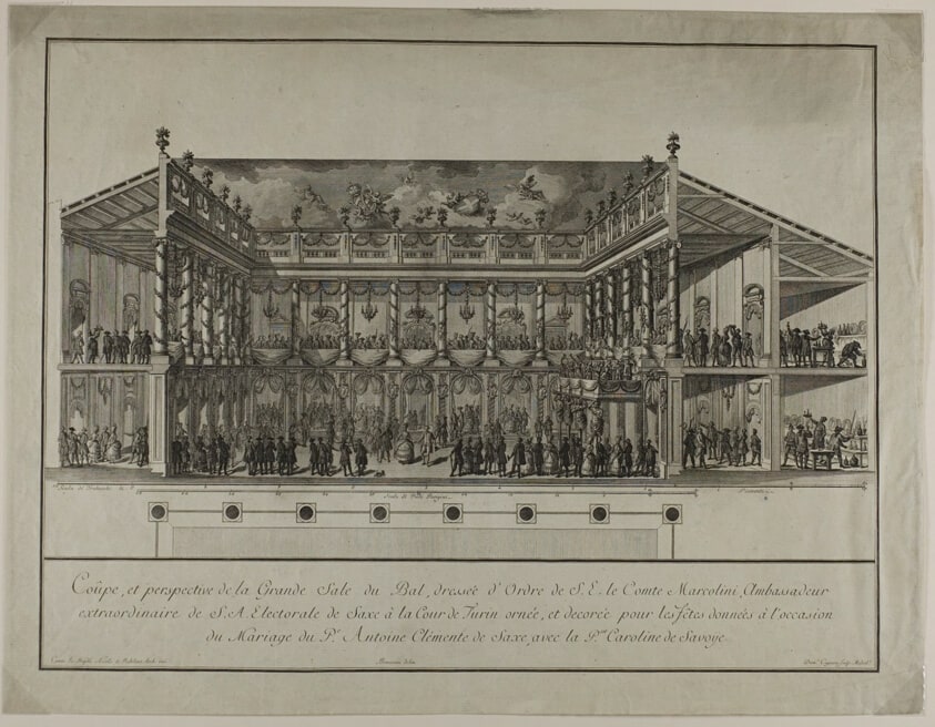 Side Elevation and Perspective of Grand Ballroom