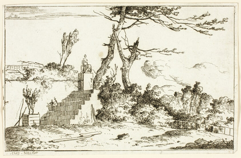 Landscape with Classical Statue