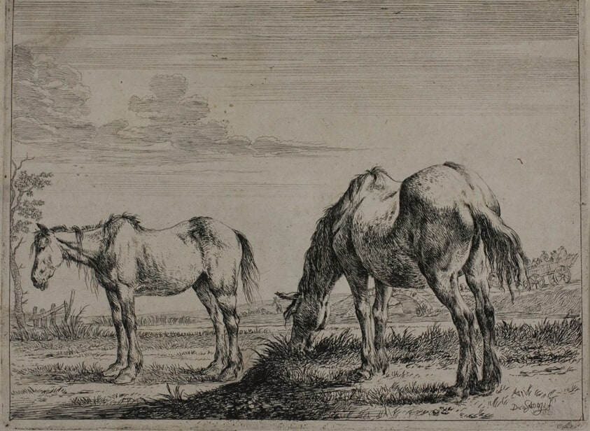 Grazing Horse, plate three from Series of Horses