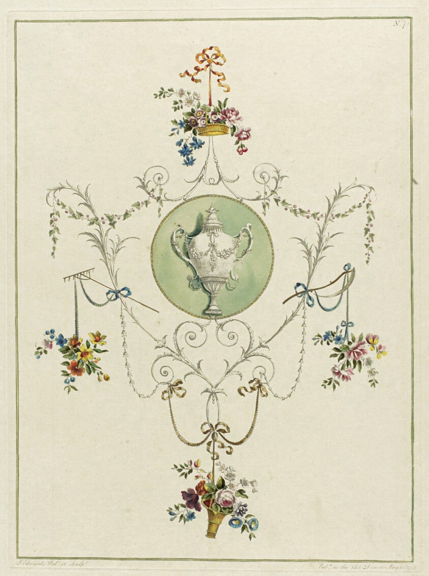 Decorative Floral Print, from A Collection of Flowers Drawn after Nature