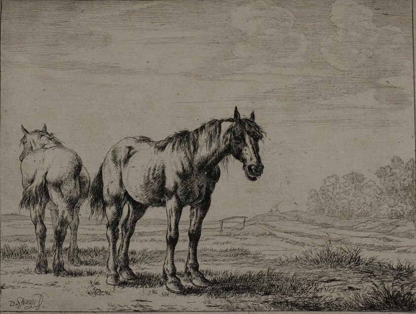Two Plough Horses, plate seven from Series of Horses