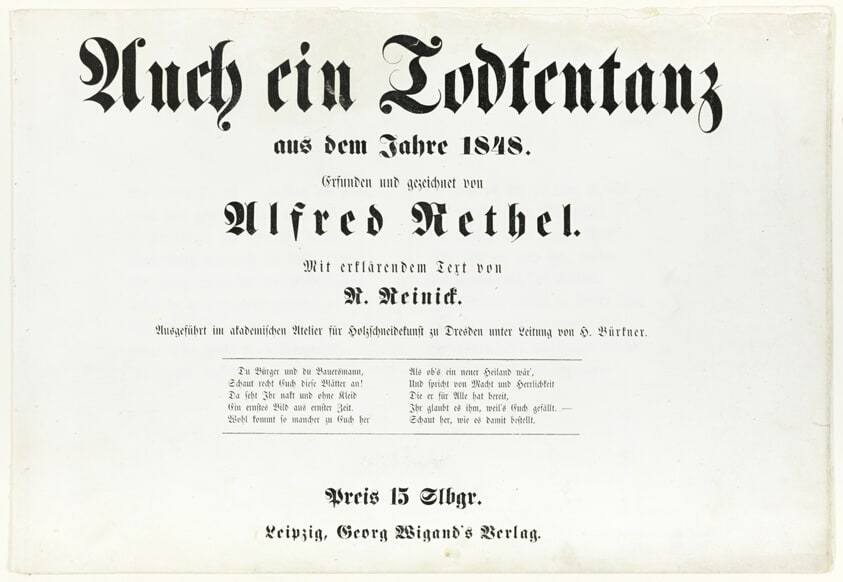 Auch ein Todtentanz, title page and text