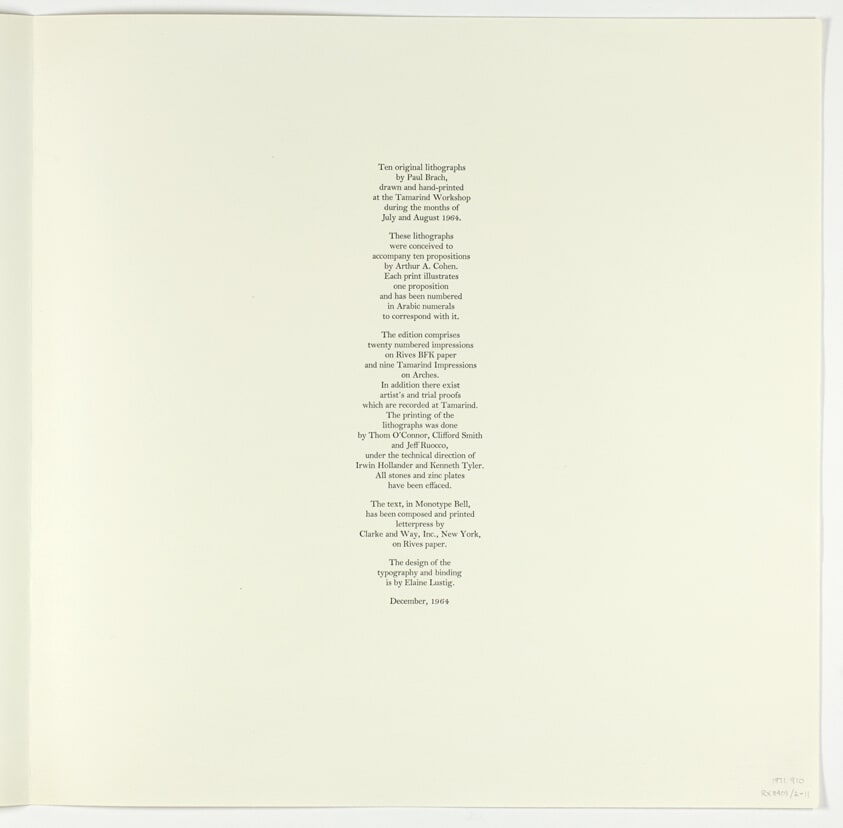 Colophon, from The Negative Way