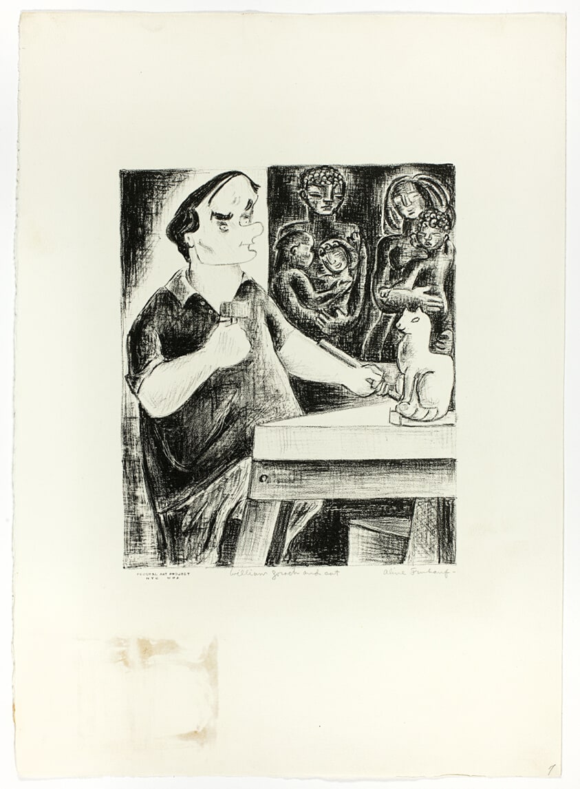 William Zorach and Cat