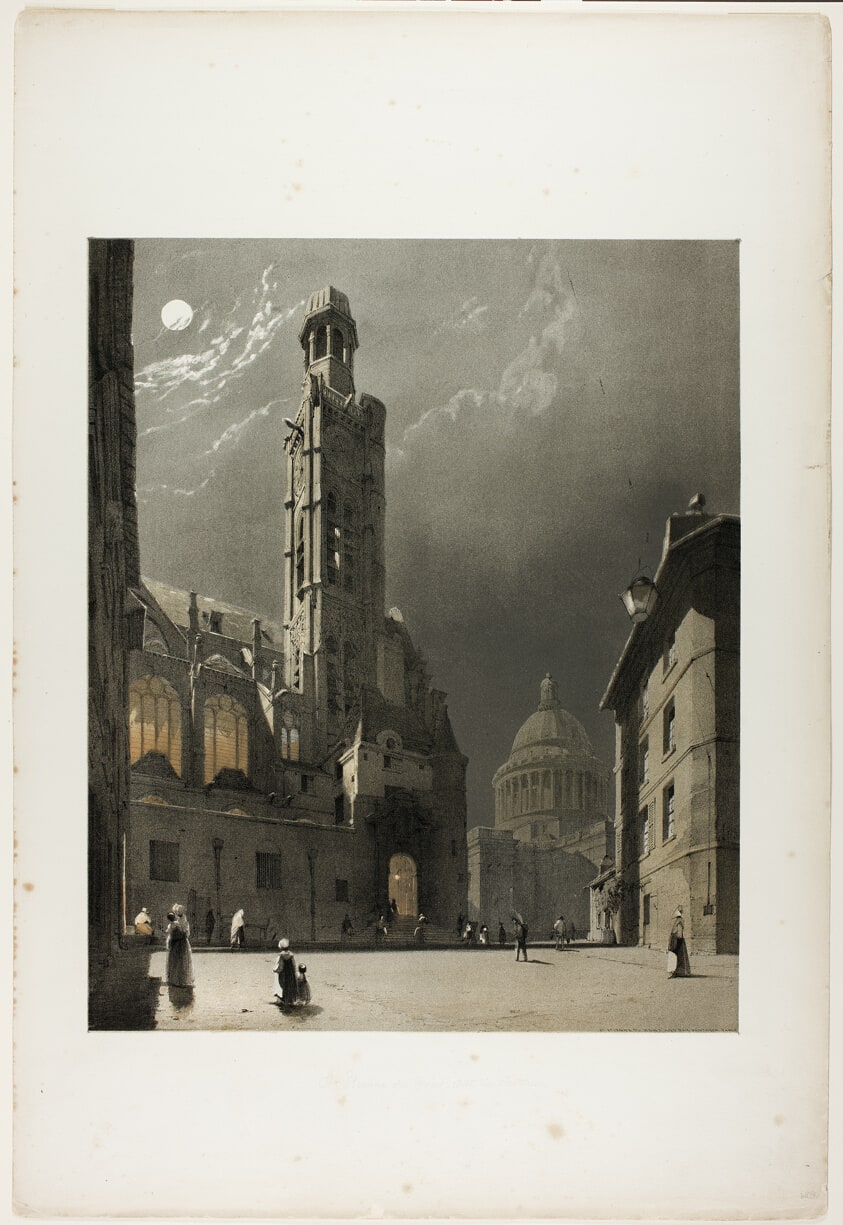 St Etienne du Mont and the Pantheon, Paris, plate 20 from Picturesque Architecture in Paris, Ghent, Antwerp, Rouen, Etc.