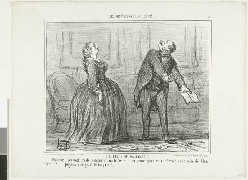 The Lesson of the Professor, plate five from Les Comédiens de Société