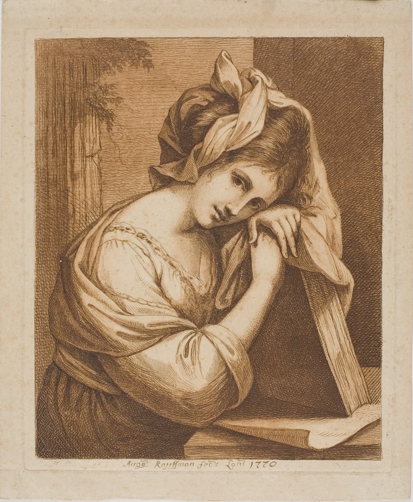 Woman Resting Her Head on a Book