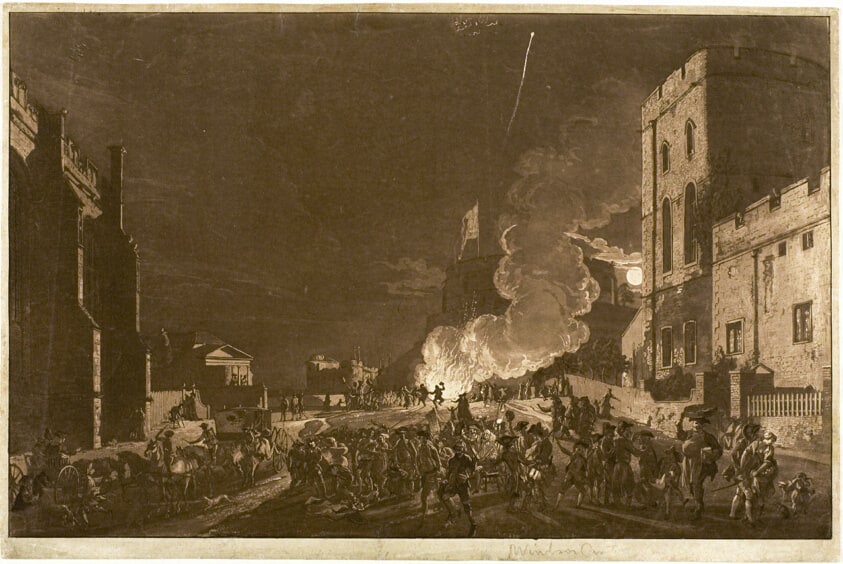 Windsor Castle from the Lower Court on the Fifth of November—Fireworks