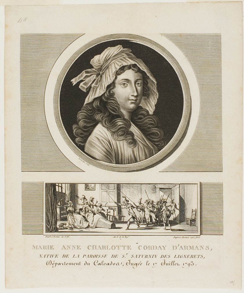 Marie Anne Charlotte Corday d'Armans, from Tableaux historiques de la Révolution francaise, volume III