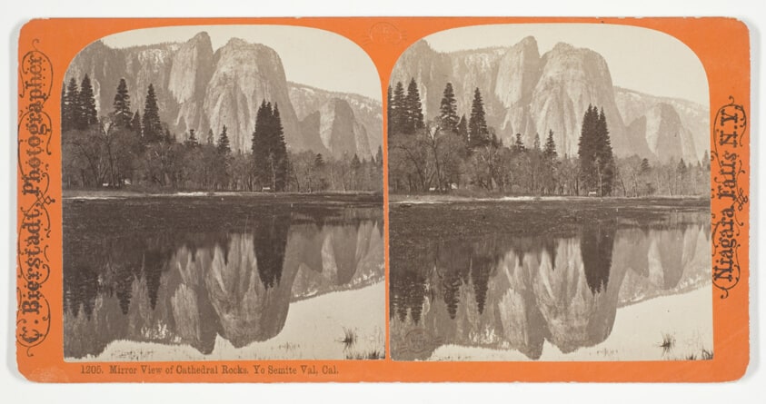 Mirror View of Cathedral Rocks. Yo Semite Val, Cal.