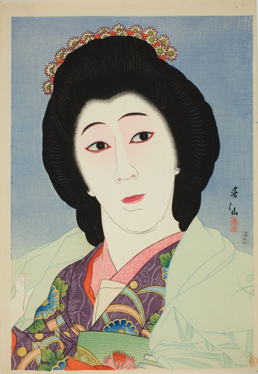 The Actor Onoe Baiko VI as Sayuri, from the series “Collection of Portraits by Shunsen (Shunsen nigao shu)"