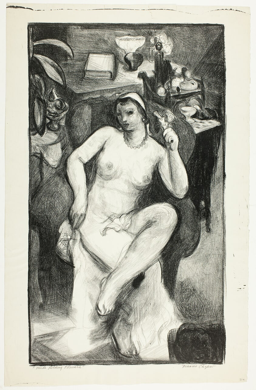 Nude Holding Flowers
