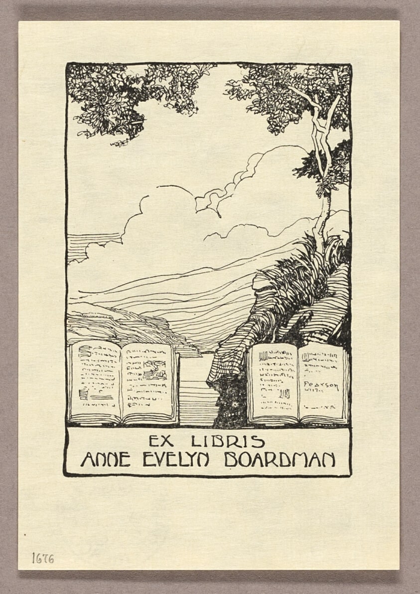 Bookplate: Ex libris Anne Evelyn Boardman