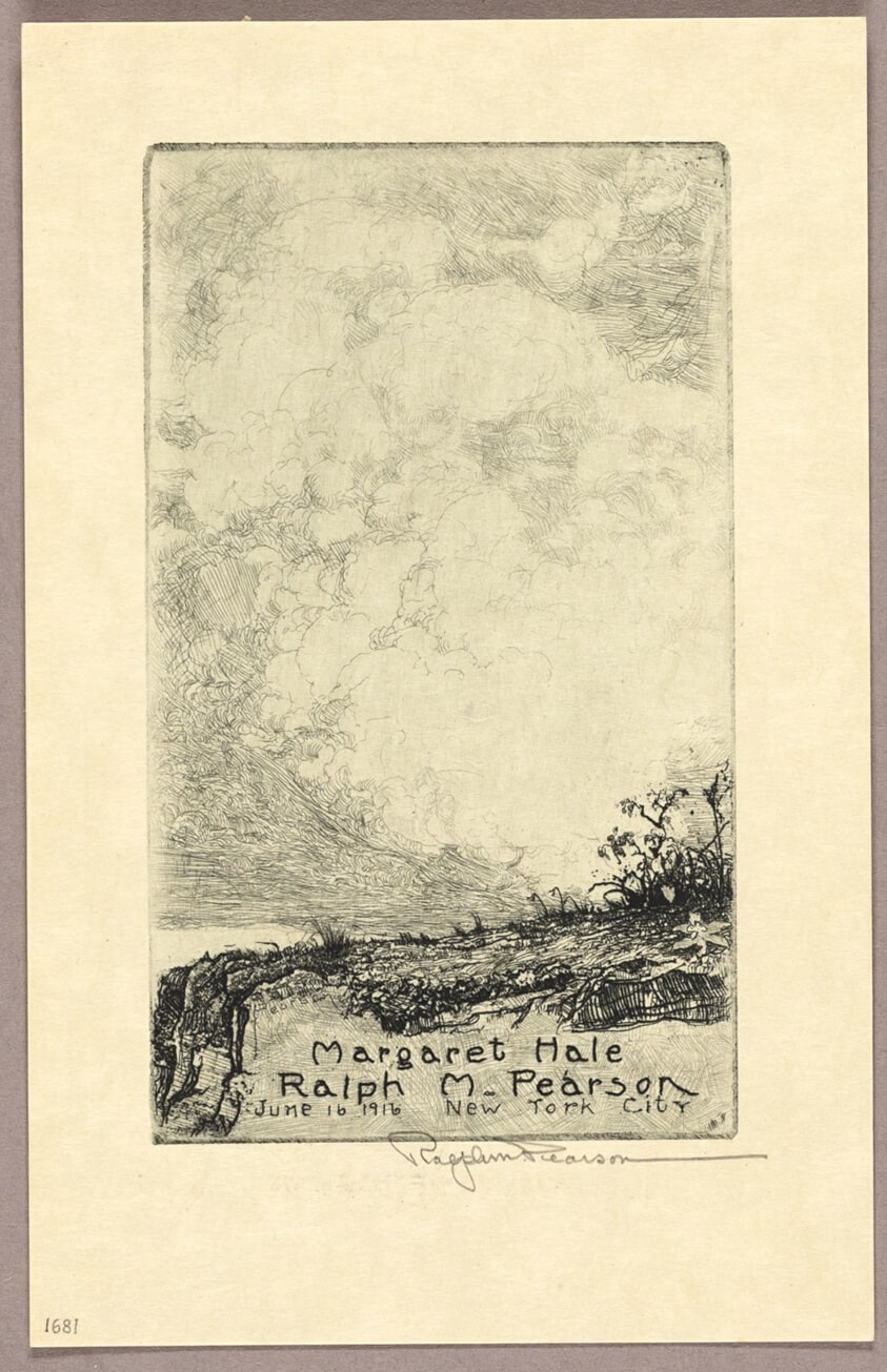 Bookplate: Margaret Hale, Ralph M. Pearson, June 16, 1916, New York City