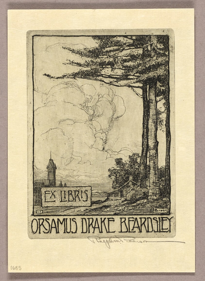 Bookplate: Ex libris Orsamus Drake Beardsley