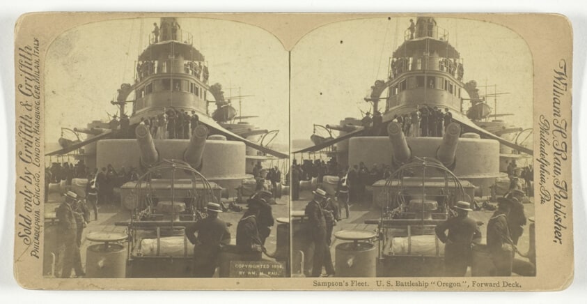Sampson's Fleet. U.S. Battleship "Oregon", Forward Deck
