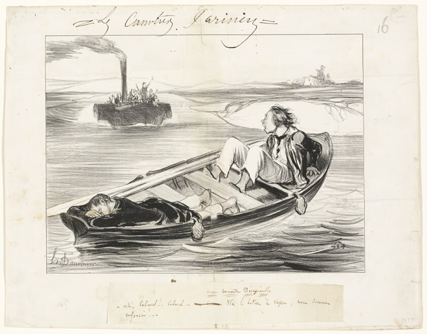 An Unpleasant Encounter, plate sixteen from Les Canotiers Parisiens