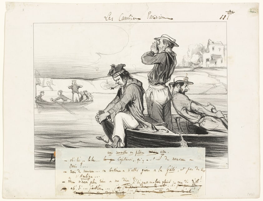 An Encounter in Open Water, plate eleven from Les Canotiers Parisiens