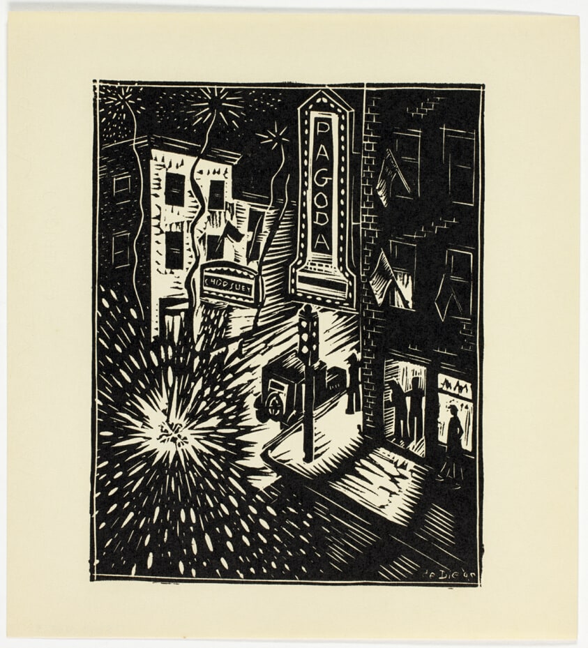 New Year in China Town - print #14 of 52 in the 1936 Calendar of The Chicago Society of Artists
