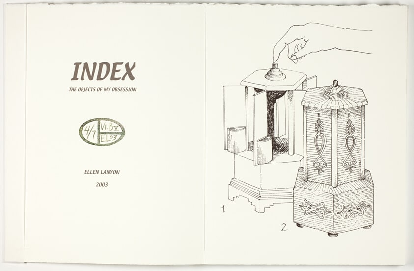 Title Page and Plate A, from Index: The Objects of My Obsession, Volume One, Book Five: Smoking Guns