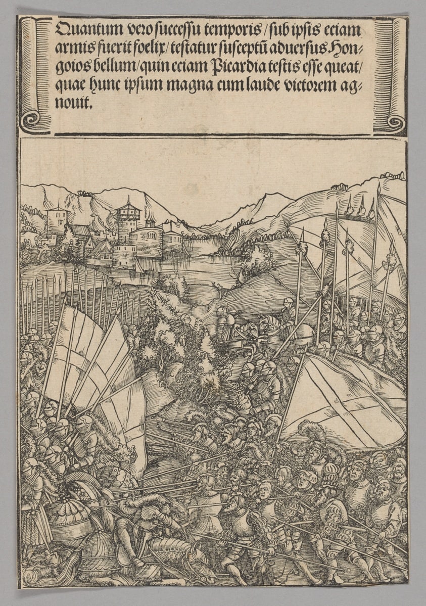 Battle of Hainaut, plate 3 from Historical Scenes from the Life of Emperor Maximilian I from the Triumphal Arch