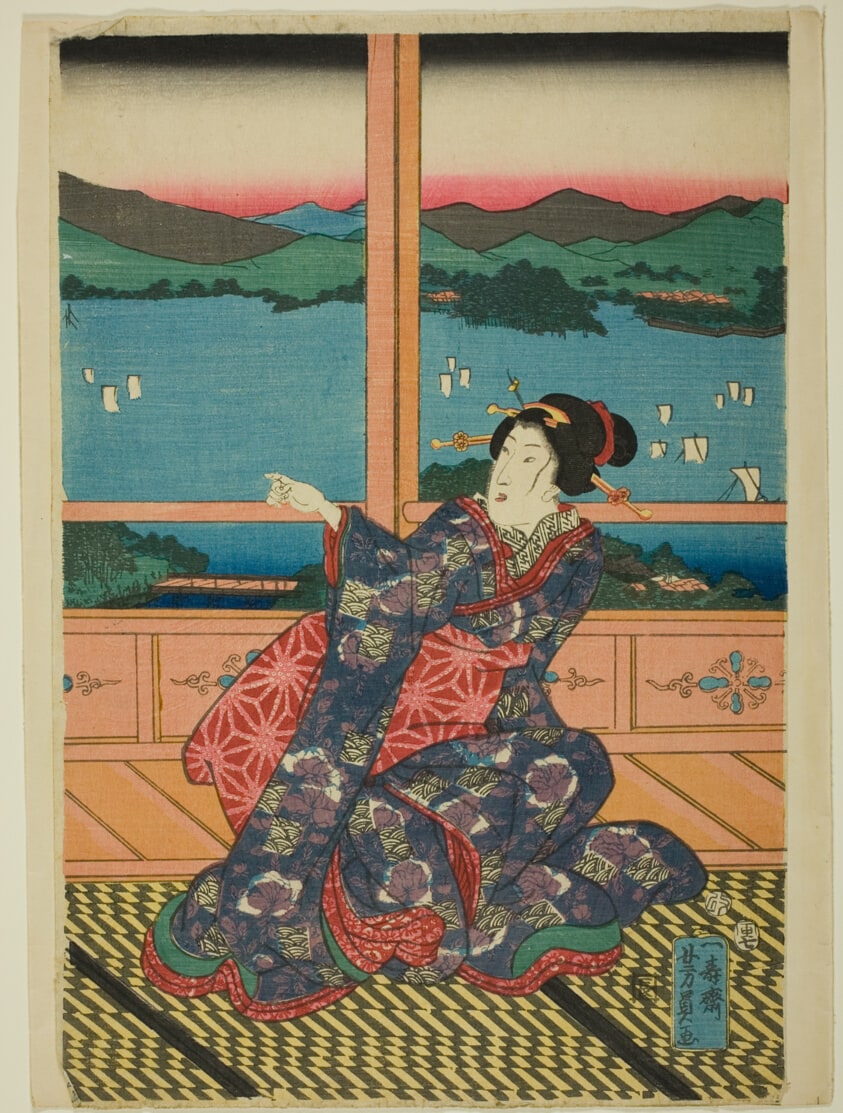 The Eight Views at Lake Biwa in the Evening (Omi Hakkei Moku)