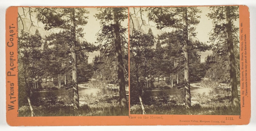 View on the Merced, Yosemite Valley, Mariposa County, Cal., No. 1111 from the series "Watkins' Pacific Coast"