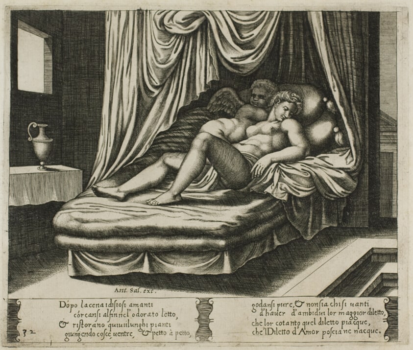 Cupid and Psyche Together in the Nuptial Bed