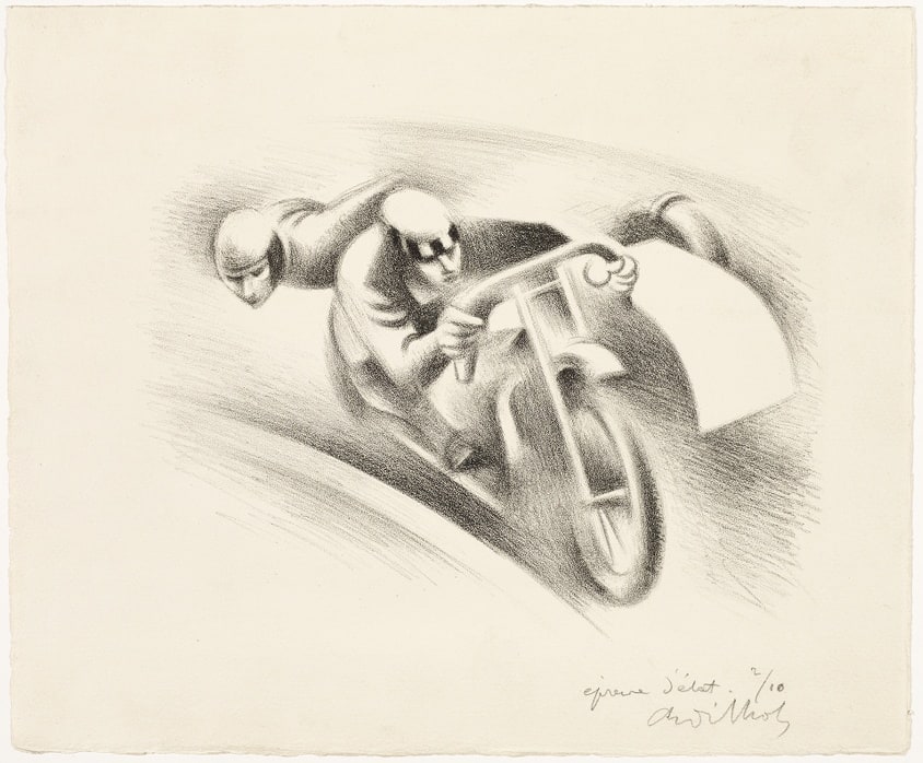 Motor-cycle, Driver and Passenger Speeding
