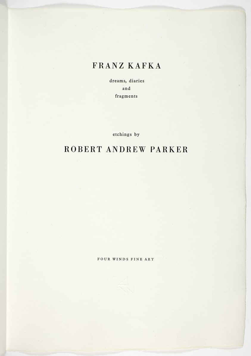 Title Page, for Franz Kafka: Dreams, Diaries, and Fragments
