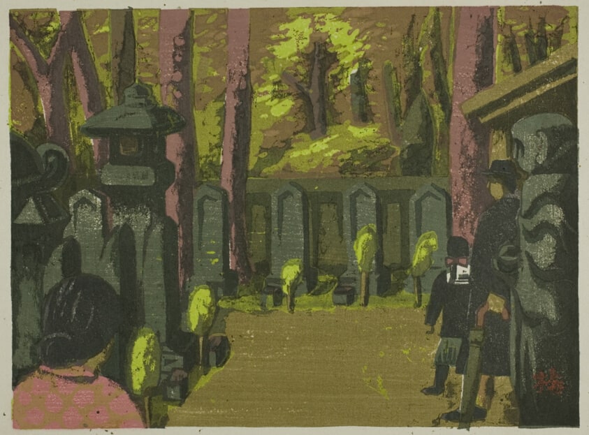 Cemetery at Sengakuji, from the series Recollections of Tokyo