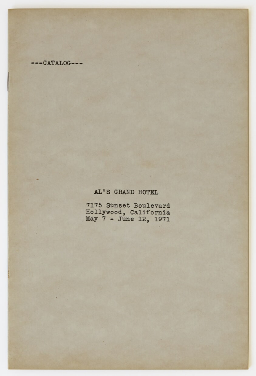 Al's Grand Hotel catalog