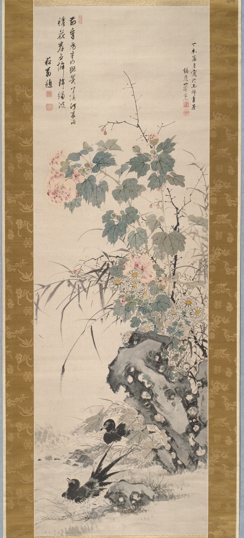 Hibiscus and Magpies